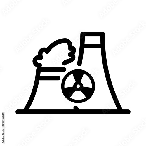 Nuclear Facility Line Icon of Nuclear Energy Icon Set