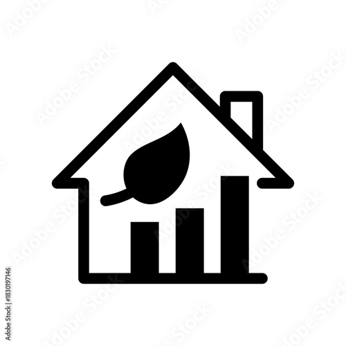 Efficient Home Line Icon of Energy Efficiency Icon Set