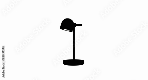 Silhouette of a Modern Desk Lamp with Adjustable Head.