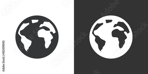 Earth icon. Solid glyph series icon