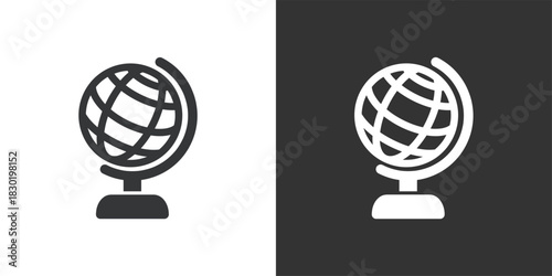 Desktop Globe icon. Solid glyph series icon