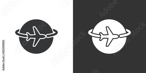 International Flight icon. Solid glyph series icon