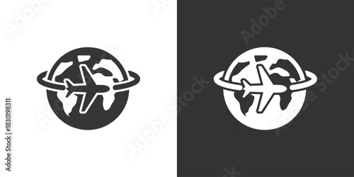International Air Travel icon. Solid glyph series icon