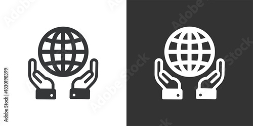 World Protection and Care icon. Solid glyph series icon