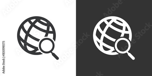 Global Information Search icon. Solid glyph series icon
