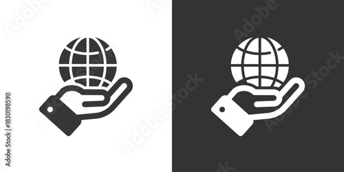 Global Service icon. Solid glyph series icon