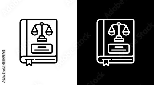 Rule Book With Icon Set Design
