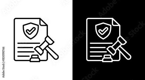 Regulatory Shield With Icon Set Design