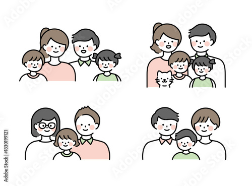 シンプル家族イラスト	