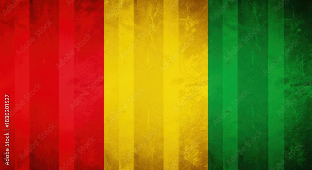 Fototapeta premium Vibrant Textured Background with Bold Red, Yellow, and Green Stripes, Symbolizing Unity for Black History Month Celebrations
