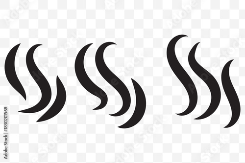 Smoke steam silhouette icon illustration isolated on white background