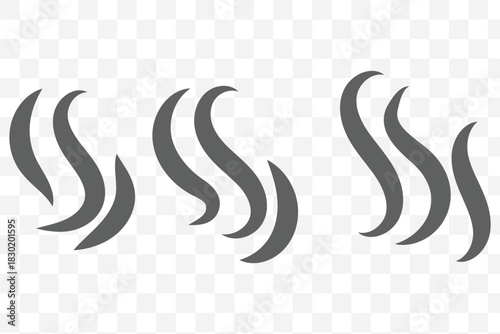 Smoke steam silhouette icon illustration isolated on white background