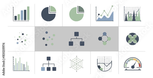 Data visualization collection charts graphs and diagrams