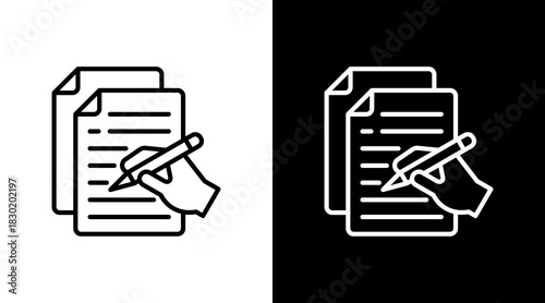 Document With Icon Set Design