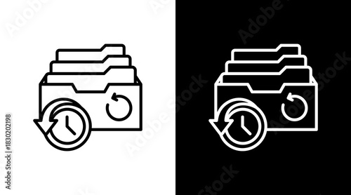 Archive With Icon Set Design