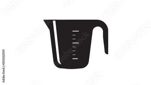 Black measuring cup icon simple vector illustration for cooking and baking isolated on white