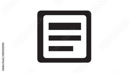 Hamburger menu icon simple black and white navigation symbol for websites and mobile apps isolated o