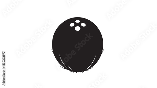 Black coconut icon simple flat vector illustration for tropical fruit and healthy food concepts isol