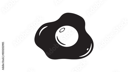 Fried egg icon simple black and white vector illustration for breakfast menus and food apps isolated