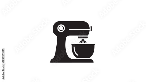 Black stand mixer icon simple vector illustration of kitchen appliance isolated on white background