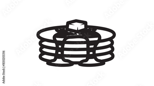 Pancakes with butter icon simple flat vector design isolated on white background for menu and app design
