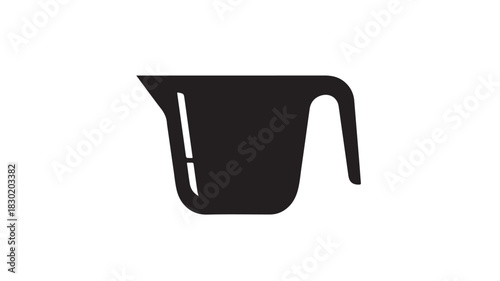Measuring cup icon simple black glyph vector illustration for cooking isolated on white background
