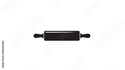 Rolling pin vector icon simple flat design isolated on white background for culinary and baking applications