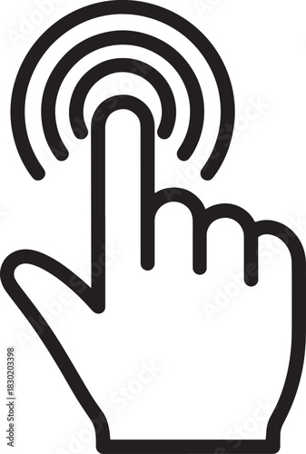 Touch screen finger icon concept for mobile app and technology industry