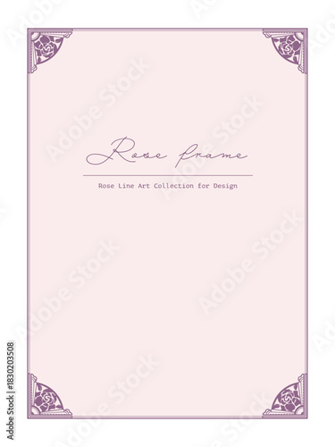 華やかな薔薇のコーナー飾りをあしらったフレーム