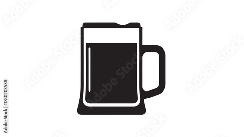 Black and white beer mug icon a simple vector illustration for pubs bars and restaurant menus isolated on white