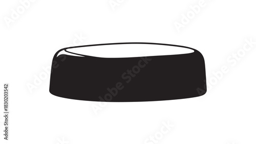 Simple black hockey puck vector illustration isolated on white background for sports design and game-related projects