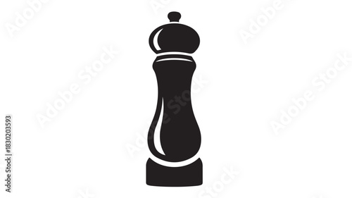 Black pepper grinder icon simple flat vector illustration isolated on white background for menu design