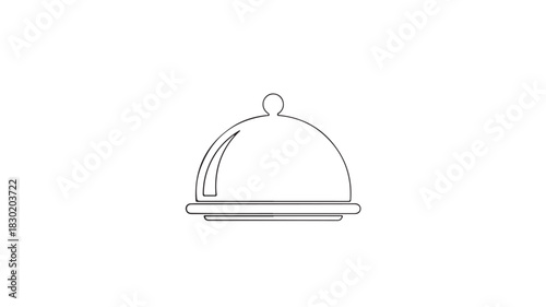 Outline food cloche icon simple vector illustration for restaurant menu design isolated on white background