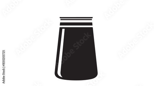 Simple black salt shaker icon minimalist vector illustration isolated on white background for restaurant or cooking design