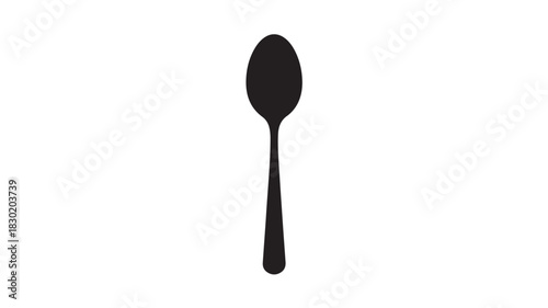 Spoon silhouette simple flat vector illustration isolated on white background for restaurant or cooking design