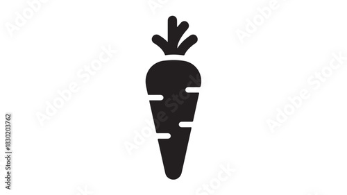 Simple carrot icon a flat vector glyph illustration isolated on white background for web design and print