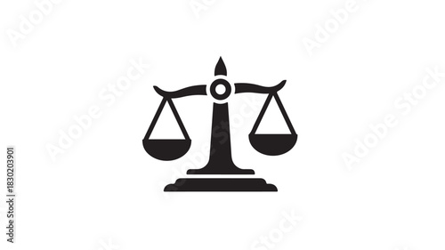 Justice scales icon simple flat vector glyph isolated on white background for legal and financial concepts