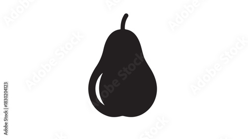 Isolated pear icon simple black glyph vector illustration perfect for food and fruit-related designs