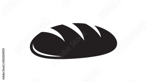 Simple vector bread icon minimalist glyph illustration for bakery or food app design isolated on white background