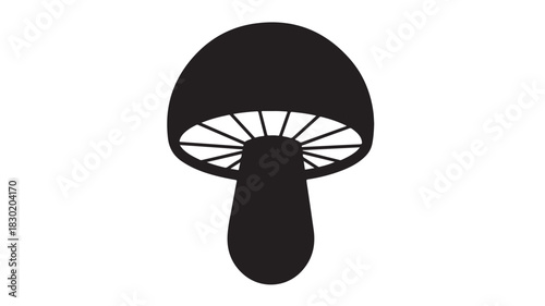 Mushroom glyph icon simple flat vector illustration isolated on white background for nature and food concepts
