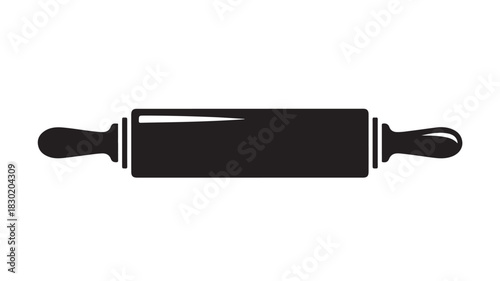 Rolling pin icon simple black silhouette for baking and cooking isolated vector illustration