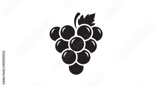 Grape icon simple flat vector design isolated on white background for wine or food related design
