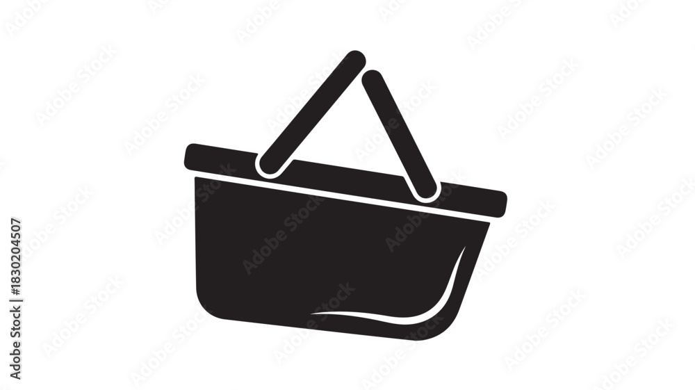 Obraz premium Shopping basket icon simple flat vector design isolated on white background for web and mobile apps