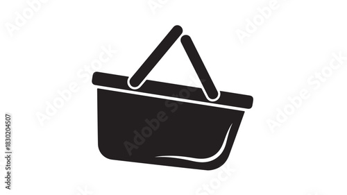 Shopping basket icon simple flat vector design isolated on white background for web and mobile apps