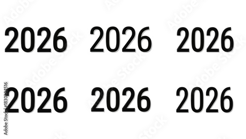Anticipating the future year, a simple layout with the repetition of the number 2026 against a
