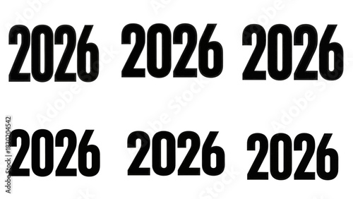Anticipation for 2026 with Repeating Bold Numbers on a Clean White Backdrop Layout