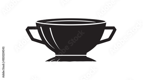 Elegant trophy cup illustration simple vector glyph design isolated on white background