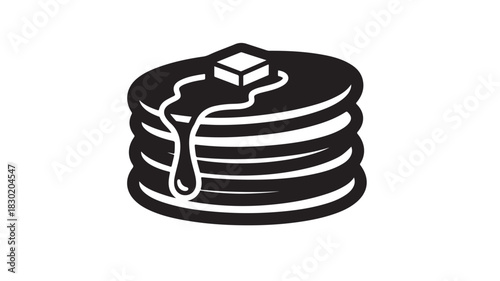 Pancakes stack icon simple flat vector glyph design isolated on white background