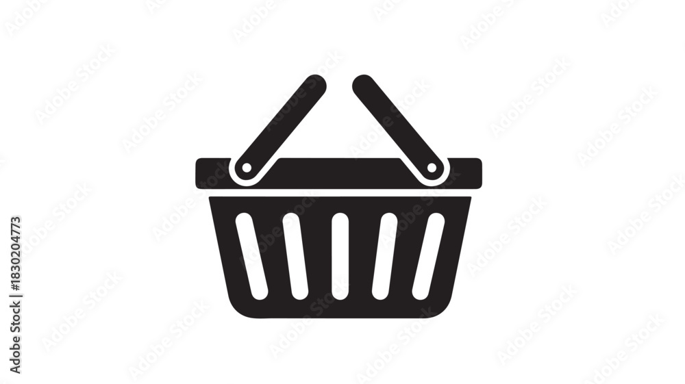 Fototapeta premium Shopping basket icon simple glyph vector illustration isolated on white background for web and mobile design