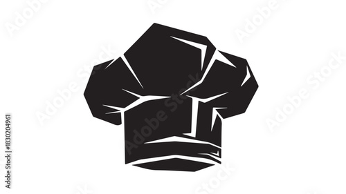 Chef hat vector illustration simple black and white graphic for culinary design isolated on white background